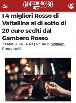 The best 4 Rosso di Valtellina under 20 Euros selected by Gambero Rosso